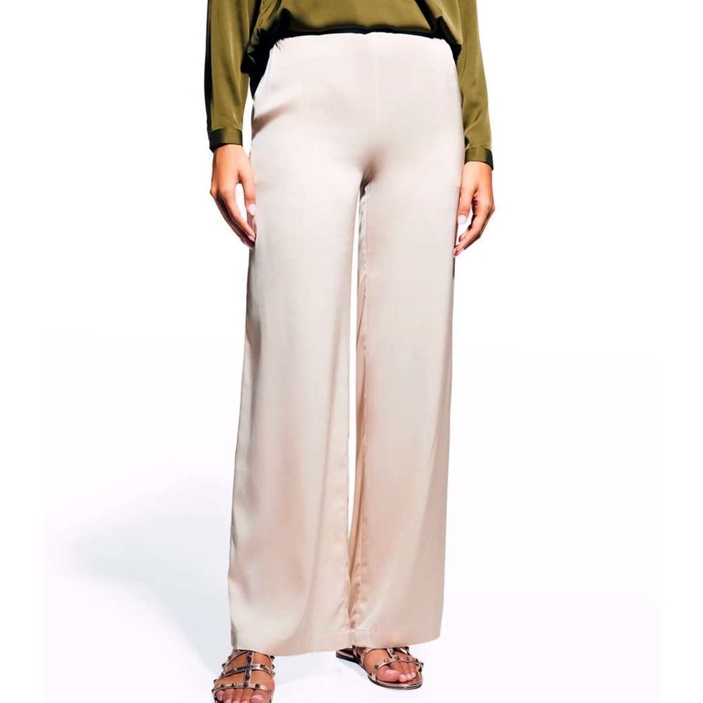 NEW Nouvelle Silk95Five Amalfi White Silk Palazzo Pants Size XL